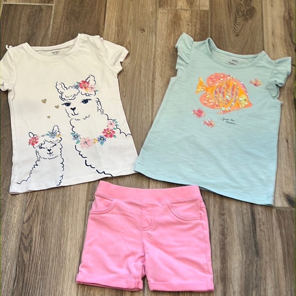Carters Llama & Sonoma Fish Summer Sets Size 6